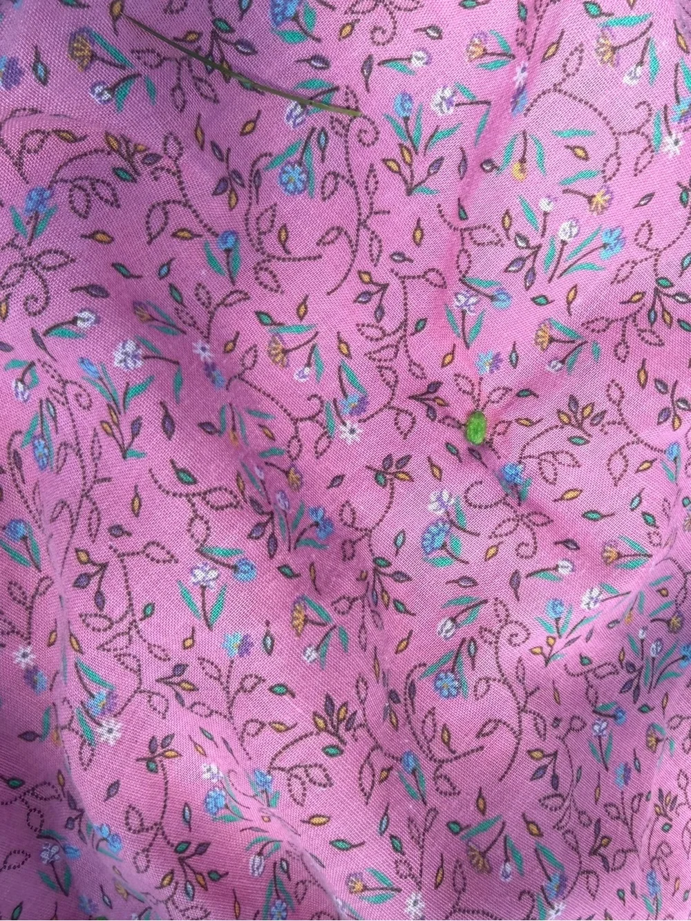 Handmade Patchwork Quilt - Green, Pink & White